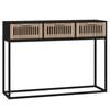 vidaXL Mesa consola 105x30x75 cm derivados de madeira e ferro preto