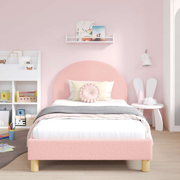 vidaXL Estrutura de Cama Infantil com Cabeceira Rosa 80 x 200 cm