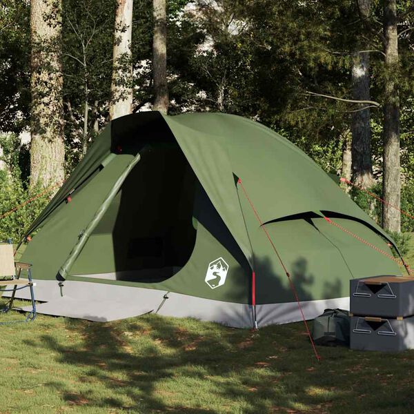vidaXL Tenda campismo c&uacute;pula p/ 4 pessoas imperme&aacute;vel verde azeitona