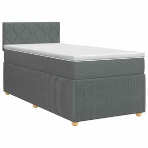 vidaXL Cama box spring com colch&atilde;o Cinzento-Escuro 80 x 200 cm Tecido