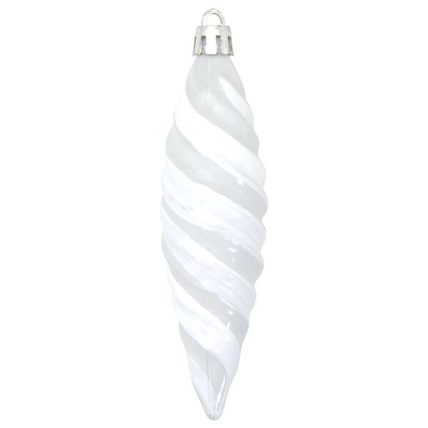 vidaXL Bola Espiral de Natal 40 pcs Branco Pl&aacute;stico