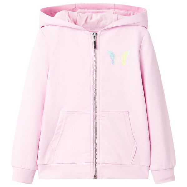 Sweatshirt para crian&ccedil;a com capuz rosa-claro 104