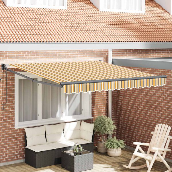 vidaXL Toldo Retr&aacute;til Multicolor 350 x 250 cm Poli&eacute;ster e Alum&iacute;nio