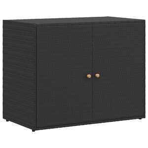 vidaXL Arm&aacute;rio de armazenamento de jardim preto 100x55,5x80 cm vime sint&eacute;tico