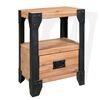 vidaXL Mesa de cabeceira 40x30x54 cm madeira de ac&aacute;cia maci&ccedil;a e a&ccedil;o