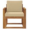vidaXL Sof&aacute; exterior Madeira de Ac&aacute;cia maci&ccedil;a e Poli&eacute;ster Natural
