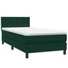 vidaXL Cama com molas/colch&atilde;o 100x210 cm veludo verde-escuro