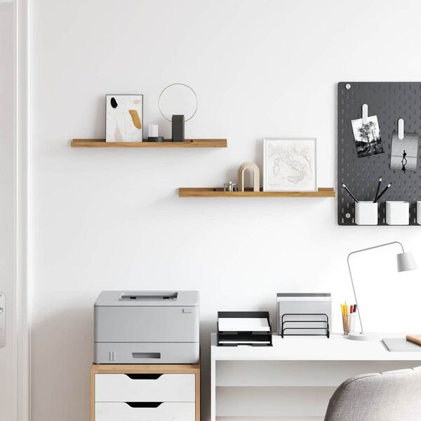 vidaXL Prateleira de Parede 2 pcs Castanho 60 x 9 x 3 cm