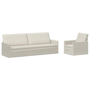 vidaXL Conjunto de Sof&aacute;s 2 pcs Creme Veludo (V)