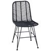 vidaXL Cadeira de jantar 2 pcs Preto 44 x 47 x 85 cm Rattan e Ferro