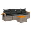 vidaXL 5 pcs conjunto sof&aacute;s de jardim c/ almofad&otilde;es vime PE cinzento