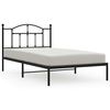 vidaXL Estrutura de cama com cabeceira 100x200 cm metal preto