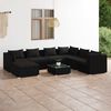 vidaXL 8 pcs conjunto lounge de jardim c/ almofad&otilde;es vime PE preto