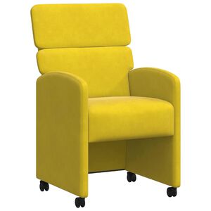 vidaXL Cadeiras de Jantar com Rodas 2 pcs Amarelo 58 x 65 x 98 cm