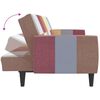 vidaXL Sof&aacute;-cama de 2 lugares com apoio de p&eacute;s tecido multicolorido