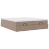 vidaXL Estrutura de cama otomana com colch&otilde;es cappucino 160x200 cm