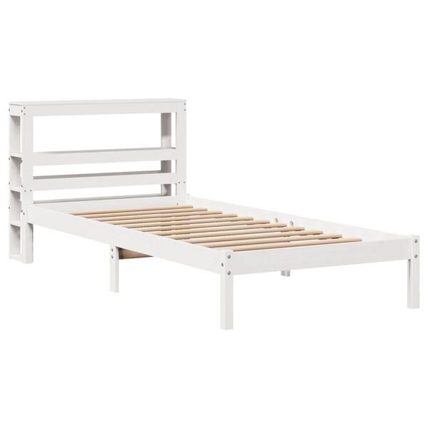 vidaXL Cama sem colch&atilde;o 90x190 cm madeira de pinho maci&ccedil;a branco