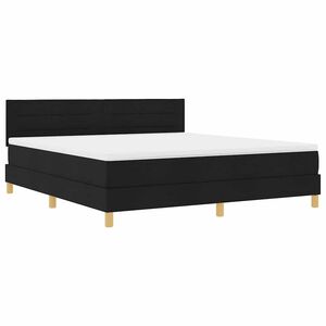 vidaXL Cama Box Spring LED com colch&atilde;o Preto 180 x 200 cm tecido