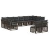 vidaXL Conjunto de Sof&aacute; de Jardim 12 pcs Cinzento vime PE
