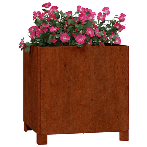 vidaXL Vasos/floreira c/ pernas 2pcs 40x40x40cm a&ccedil;o corten enferrujado