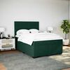 vidaXL Cama com molas/colch&atilde;o 140x200 cm veludo verde-escuro