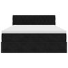 vidaXL Estrutura de cama otomana com colch&atilde;o 140x190 cm veludo preto