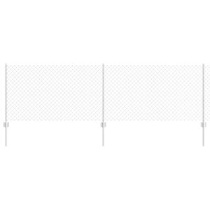 vidaXL Cerca com Poste Prateado