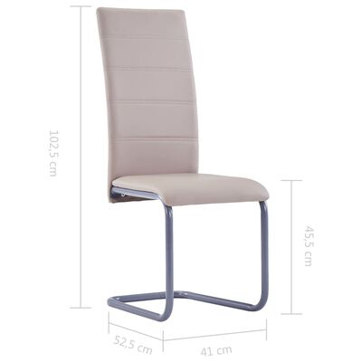 vidaXL Cadeiras de jantar cantilever 6 pcs couro artificial cappuccino