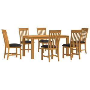 vidaXL Conjunto de sala de jantar 7 unid. Preto