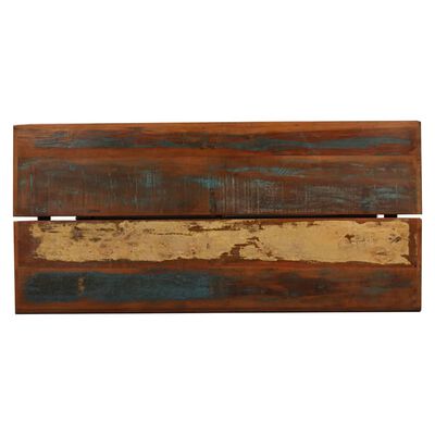 vidaXL Conjunto de bar 7 pcs madeira recuperada maciça e couro genuíno