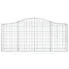 vidaXL Cestos gabião arqueados 2 pcs 200x30x80/100cm ferro galvanizado