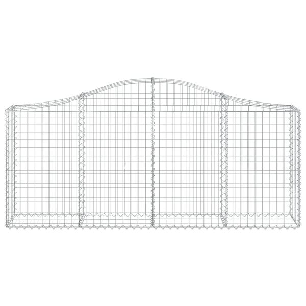 vidaXL Cestos gabião arqueados 2 pcs 200x30x80/100cm ferro galvanizado