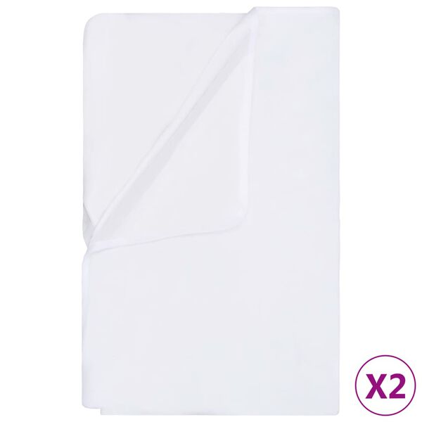 vidaXL Protetores colch&atilde;o imperme&aacute;veis 2pcs 160x200cm algod&atilde;o branco