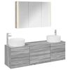 vidaXL Conjunto de M&oacute;veis para Banheiro 4 pcs Sonoma cinzento