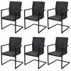 vidaXL Cadeiras de jantar cantilever 6 pcs couro artificial preto