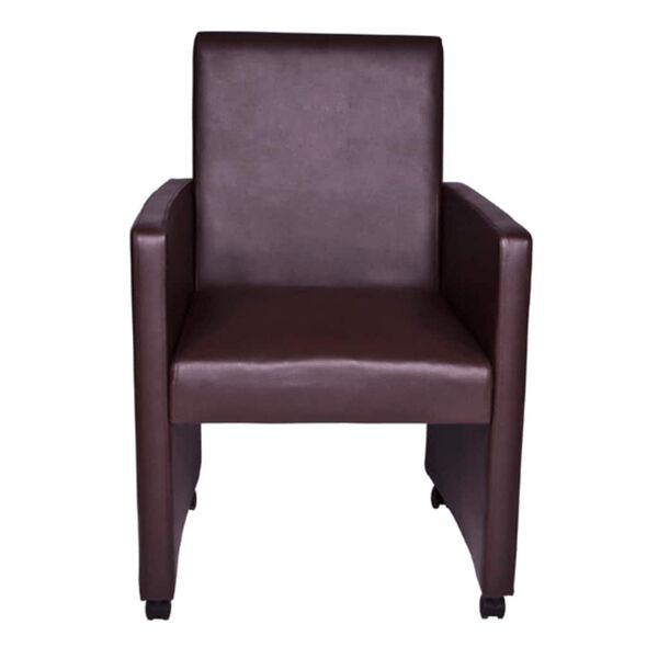 vidaXL Cadeiras de jantar 2 pcs couro artificial castanho