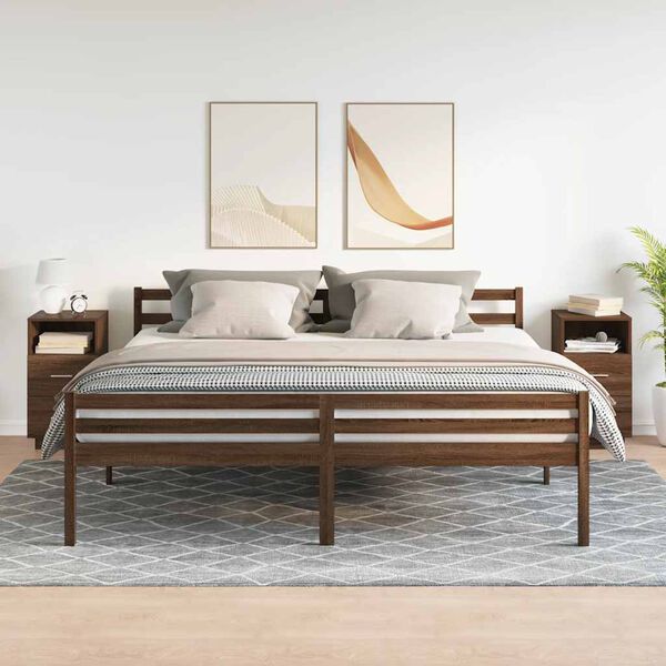 vidaXL Mesas cabeceira 2pcs com 2gavetas 36x36x68 cm carvalho castanho