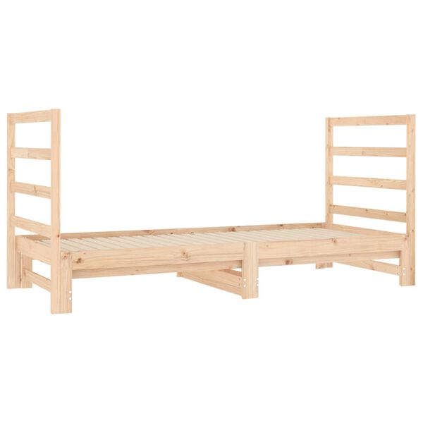 vidaXL Estrutura sof&aacute;-cama de puxar 2x(90x190) cm pinho maci&ccedil;o