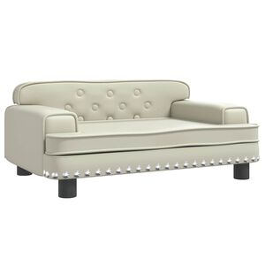 vidaXL Sof&aacute; infantil 70x45x30 cm couro artificial cor creme