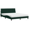 vidaXL Cama com colch&atilde;o Hanko 160x200 cm veludo verde-escuro