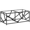 vidaXL Mesa de centro c/ topo em vidro transparente 98,5x50x41 cm a&ccedil;o