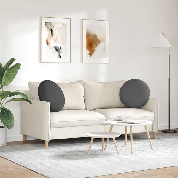 vidaXL Almofadas de Assento 2 pcs Cinza Escuro &Oslash; 50 cm