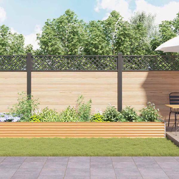 vidaXL Canteiro de jardim elevado 582 x 100 x 36 cm A&ccedil;o Galvanizado
