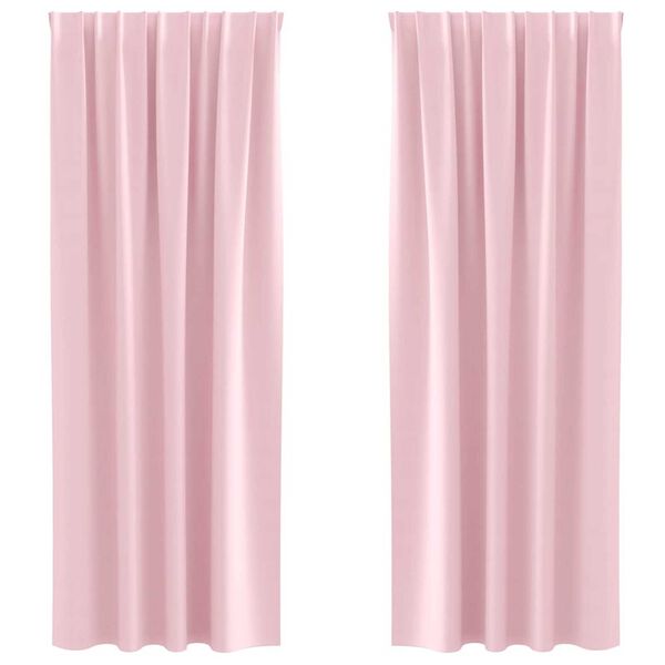 vidaXL Cortinas Blackout com Argolas 2 pcs Rosa beb&eacute; 245 x 140 cm