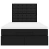 vidaXL Estrutura de cama otomana com colchão preto Couro falso