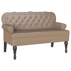 vidaXL Banco Chesterfield Cappuccino 119,5 x 64,5 x 75 cm