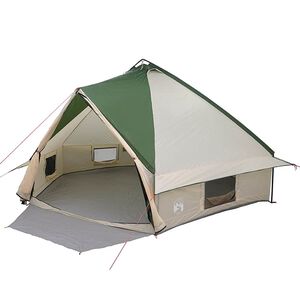 vidaXL Tenda Teepee com telhado Verde e Branco 490 x 410 x 210 cm