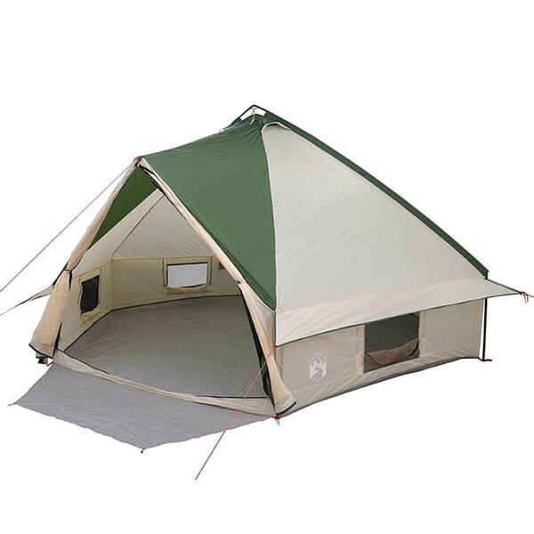 vidaXL Tenda Teepee com telhado Verde e Branco 490 x 410 x 210 cm