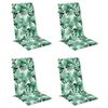 vidaXL Almofad&otilde;es p/ cadeira encosto alto 4 pcs tecido oxford folhas