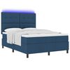 vidaXL Cama Box com colch&atilde;o com led Azul 160 x 200 cm tecido